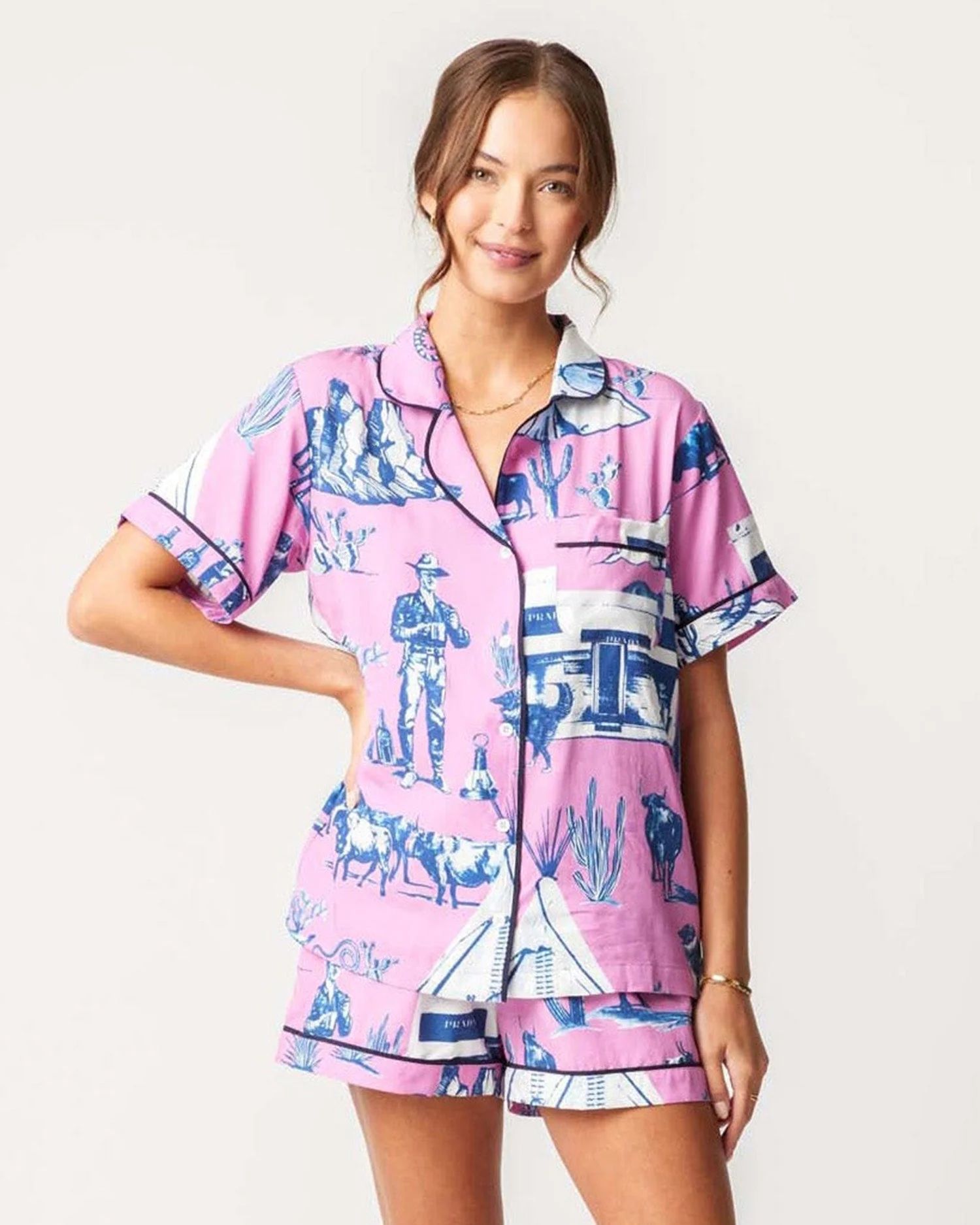 Marfa Toile Pajama Shorts Set | Colorful Prints, Wallpaper, Pajamas, Home Decor, & More | Katie Kime Inc