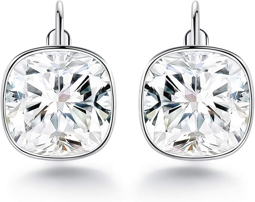 Bella Drop Earrings Crystals 18K White Gold Plated Hypoallergenic Dangle Earrings Jewelry for Wom... | Amazon (US)