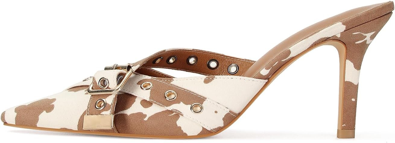 Dsevht Black Kitten Heels for Women Pointed Closed Toe Dressy Bow Heel Vintage Heeled Mules Sexy ... | Amazon (US)