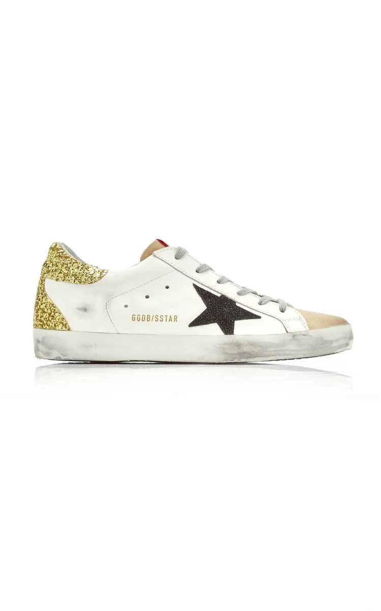 Superstar Glitter-Detail Leather Sneakers | Moda Operandi (Global)