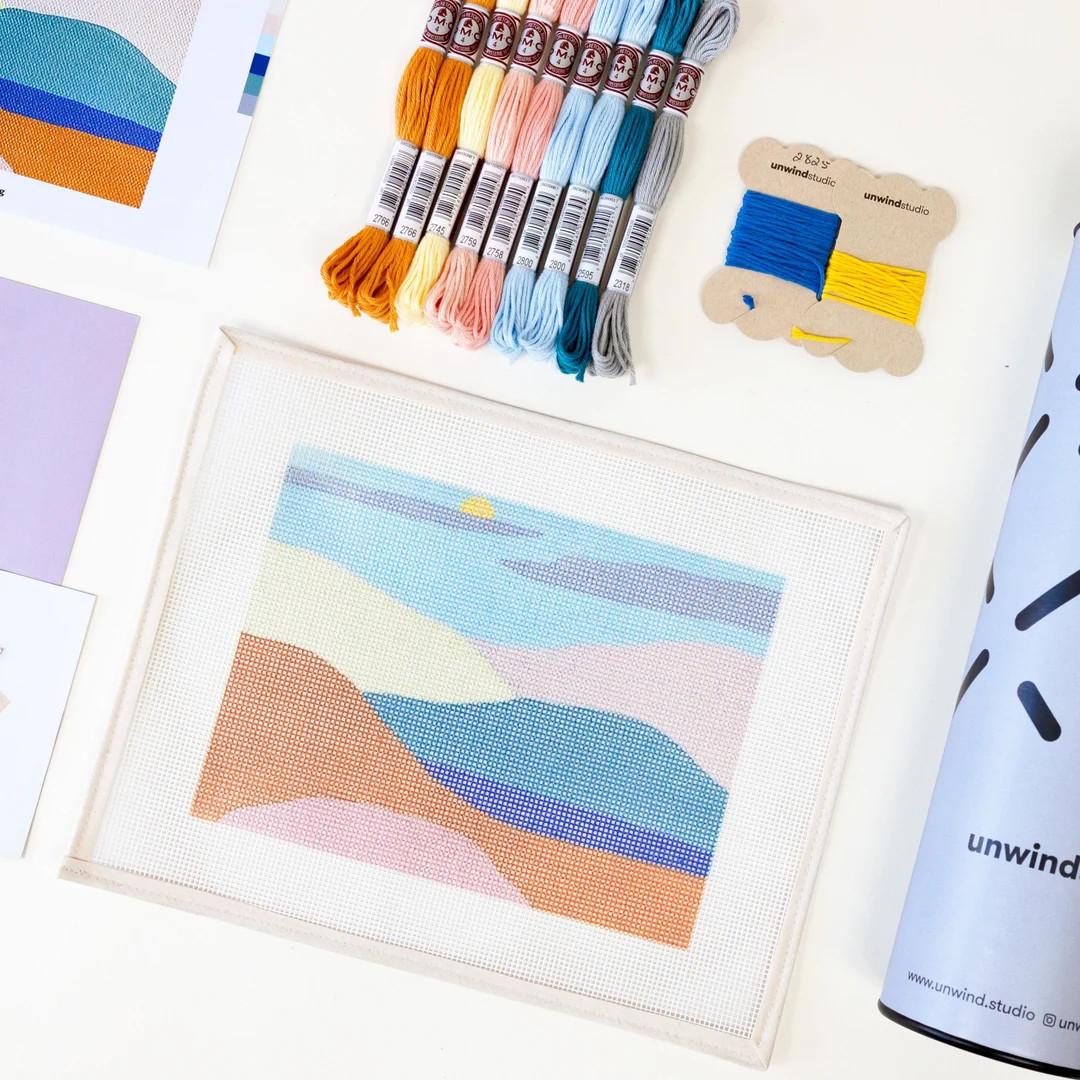 Modern Beginner Needlepoint Kit Peaceful Mountains Landscape - Etsy | Etsy (US)