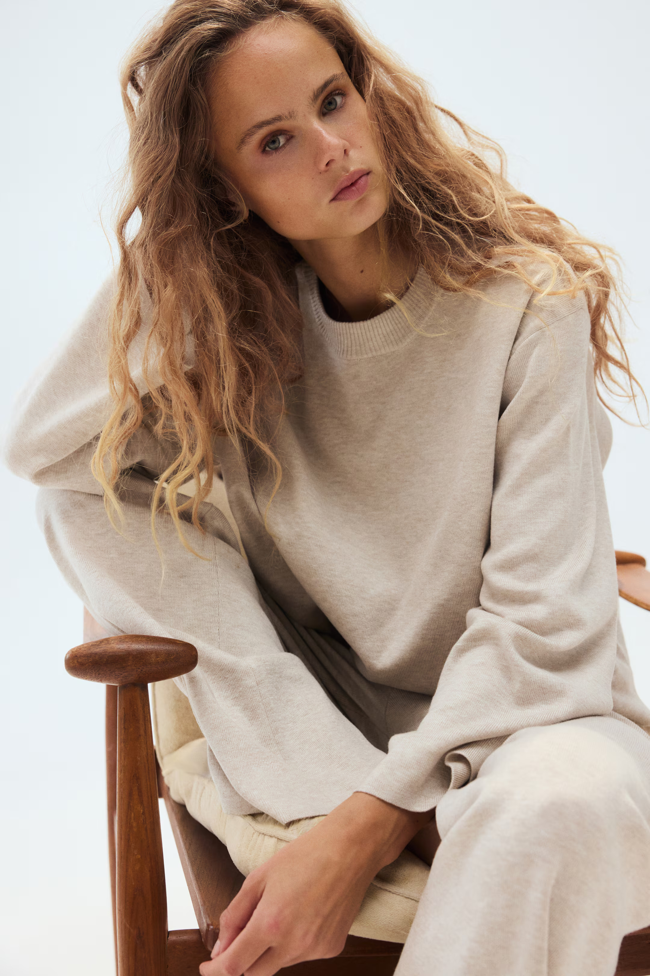 Oversized jumper - Light beige marl - Ladies | H&M GB | H&M (UK, MY, IN, SG, PH, TW, HK)