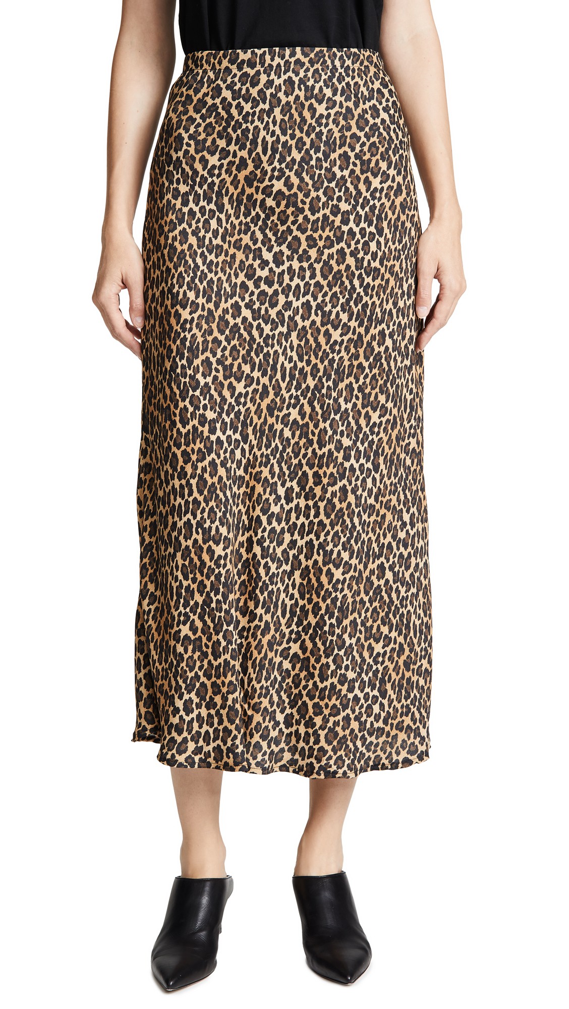 Three Dots Leopard Print Midi Skirt | Shopbop