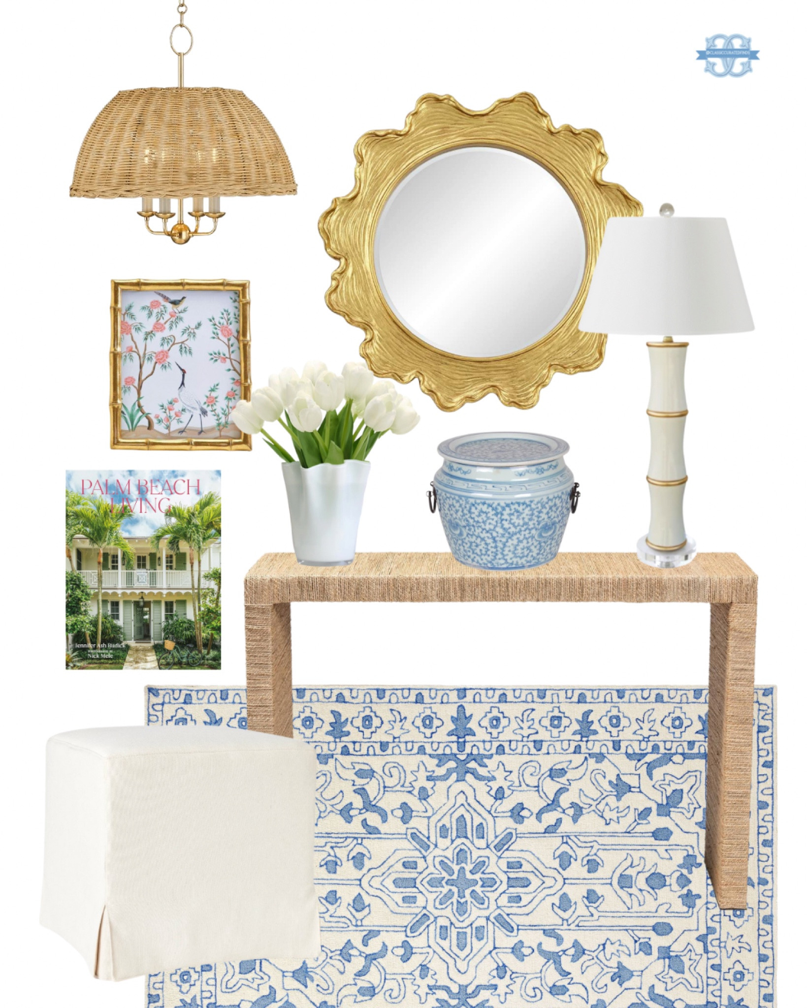 Coastal Style Entryway Decor! 🤍

Home Decor, Console Table, Blue and White, Ottoman, Entryway Table, Rattan 

#LTKhome