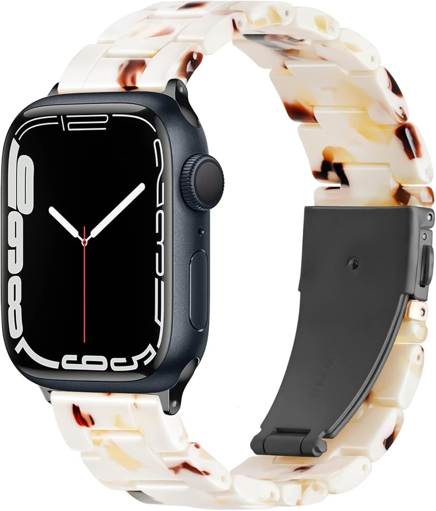 Pleixiu Compatible With Apple Watch Band 38mm 40mm 41mm 42mm 44mm 45mm Lightweight Resin With Sta... | Amazon (US)