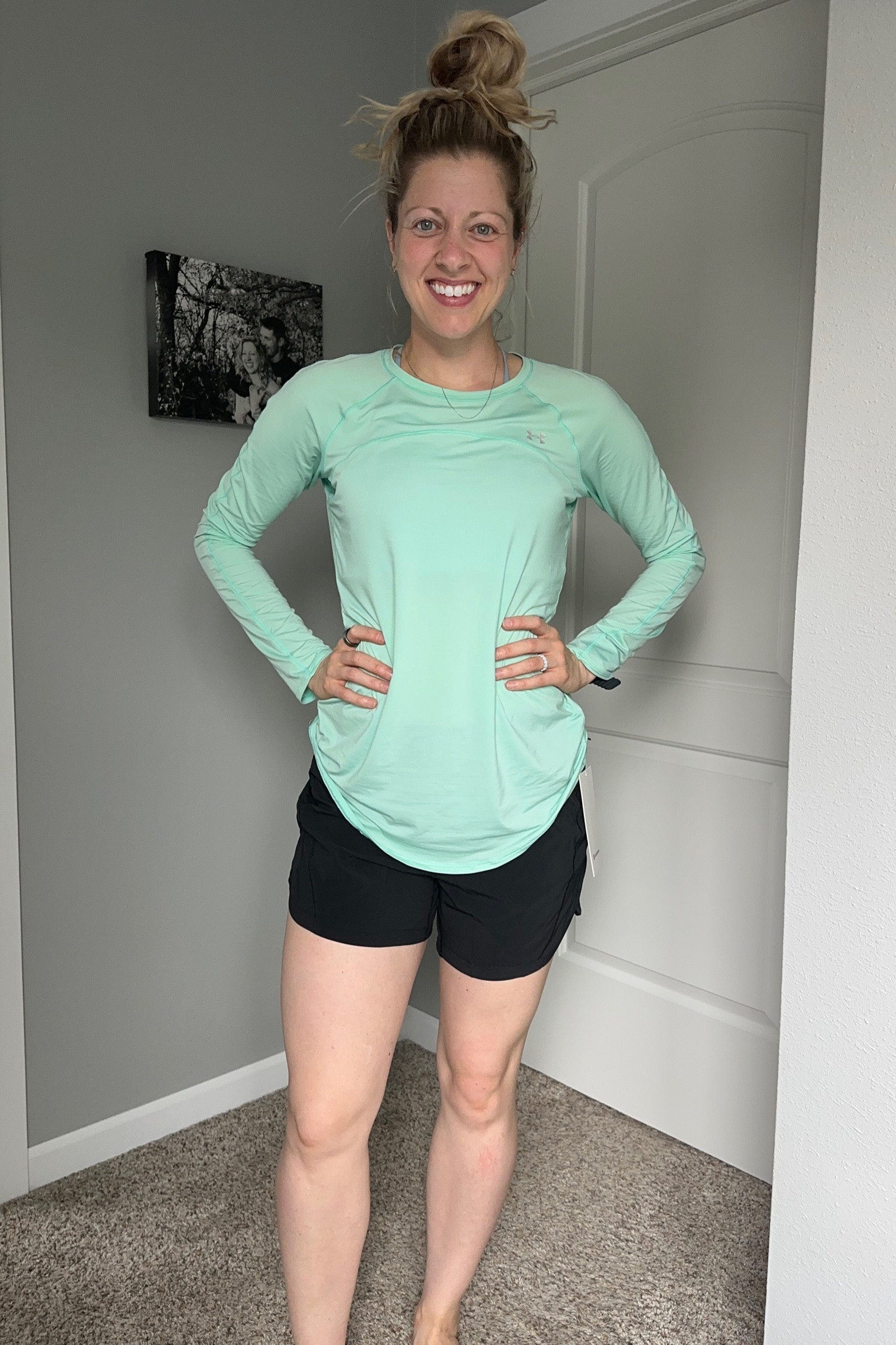 So I love the blue shorts, but I LOVE these ones more! They are very similar but longer! SAME comfort, and I LOVE that my butt is covered! Both shorts do have liners - which I personally love!

#LTKcurves #LTKSeasonal #LTKfit
