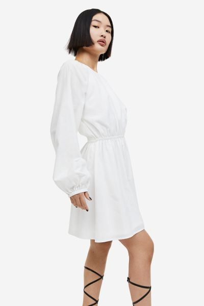 Vestido con mangas globo y espalda descubierta | H&M (FR, IT, ES, PT, BE)