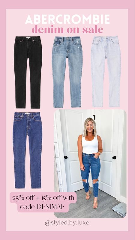 Abercrombie denim sale! 20% off + 15% off with code DENIMAF

Jeans, skinny jeans, mom jeans, blue jeans, high waisted jeans, sale alert, denim sale