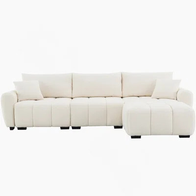 110" Modular Sectional Sofa, L Shape with Extra-large Seat, Pull-line Design, Movable Ottoman, High Density Foam, Free Combination, Sturdy Metal&Wood | Wayfair North America
