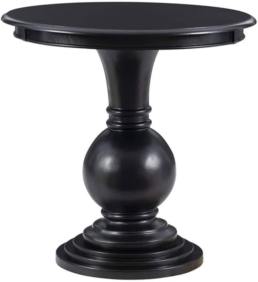 Powell Furniture Linon Aspen Round Wood Accent Table in Black | Amazon (US)