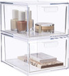 Click for more info about STORi Audrey Stackable Cosmetic Organizer Drawers 4-1/2" Tall | set of 2 Clear