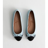 Women's Light Blue Contrast Toe Cap Ballerina Pumps New Look | New Look (UK)