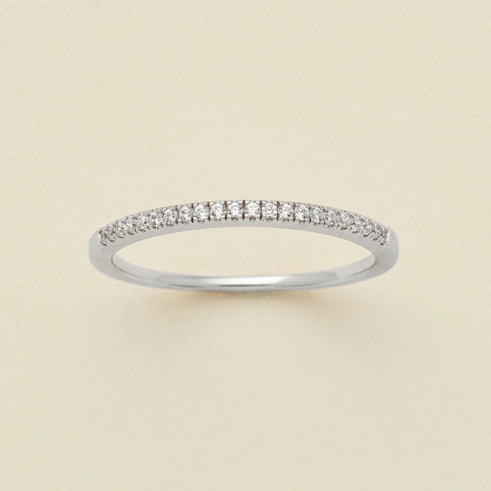 April Birthstone Stacking Ring | Gold Vermeil | Birthstone Ring | Made by Mary (US)