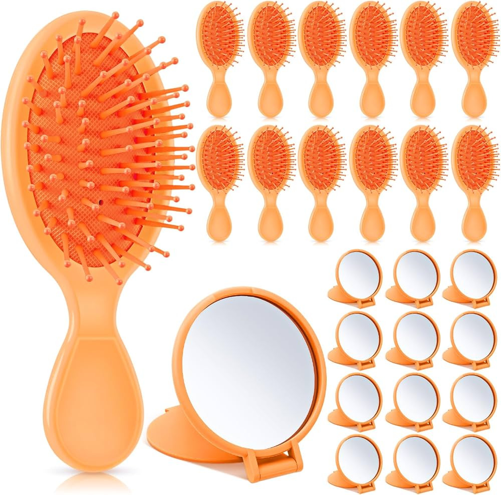 Meanplan 24 Pcs Mini Hair Brush Set 12 Travel Wet Dry Hair Combs Pocket Detangling 12 Compact Fol... | Amazon (US)