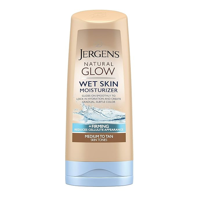 Jergens Natural Glow +Firming Body Moisturizer, Self Tanner, Medium to Tan Skin Tone Sunless Tann... | Amazon (US)
