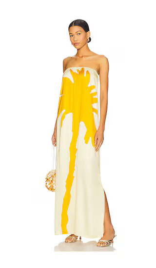 Palmarie Dress in Ivory & Mustard Palm | Revolve Clothing (Global)