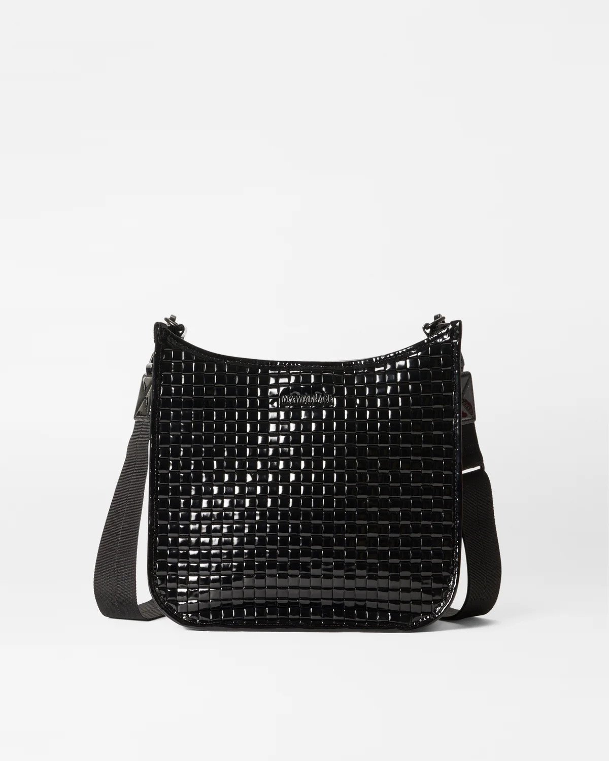 Box Woven Crossbody Bag in Black Lacquer | MZ Wallace | MZ Wallace