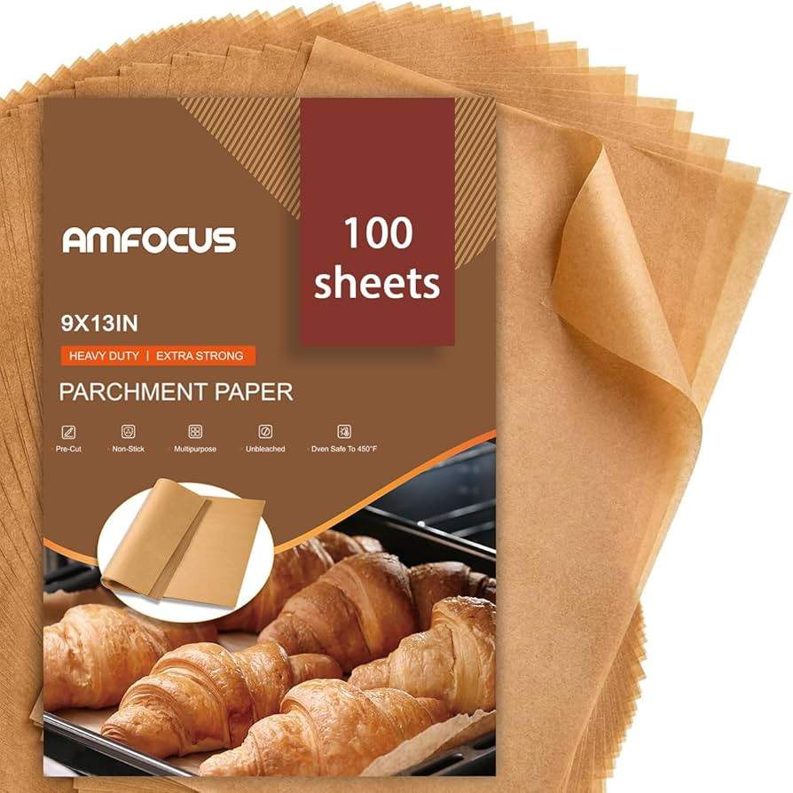 Parchment Paper Sheets, 9x13 In Non-Stick Precut Baking Parchment for Baking, Grilling, Air Fryer... | Amazon (US)