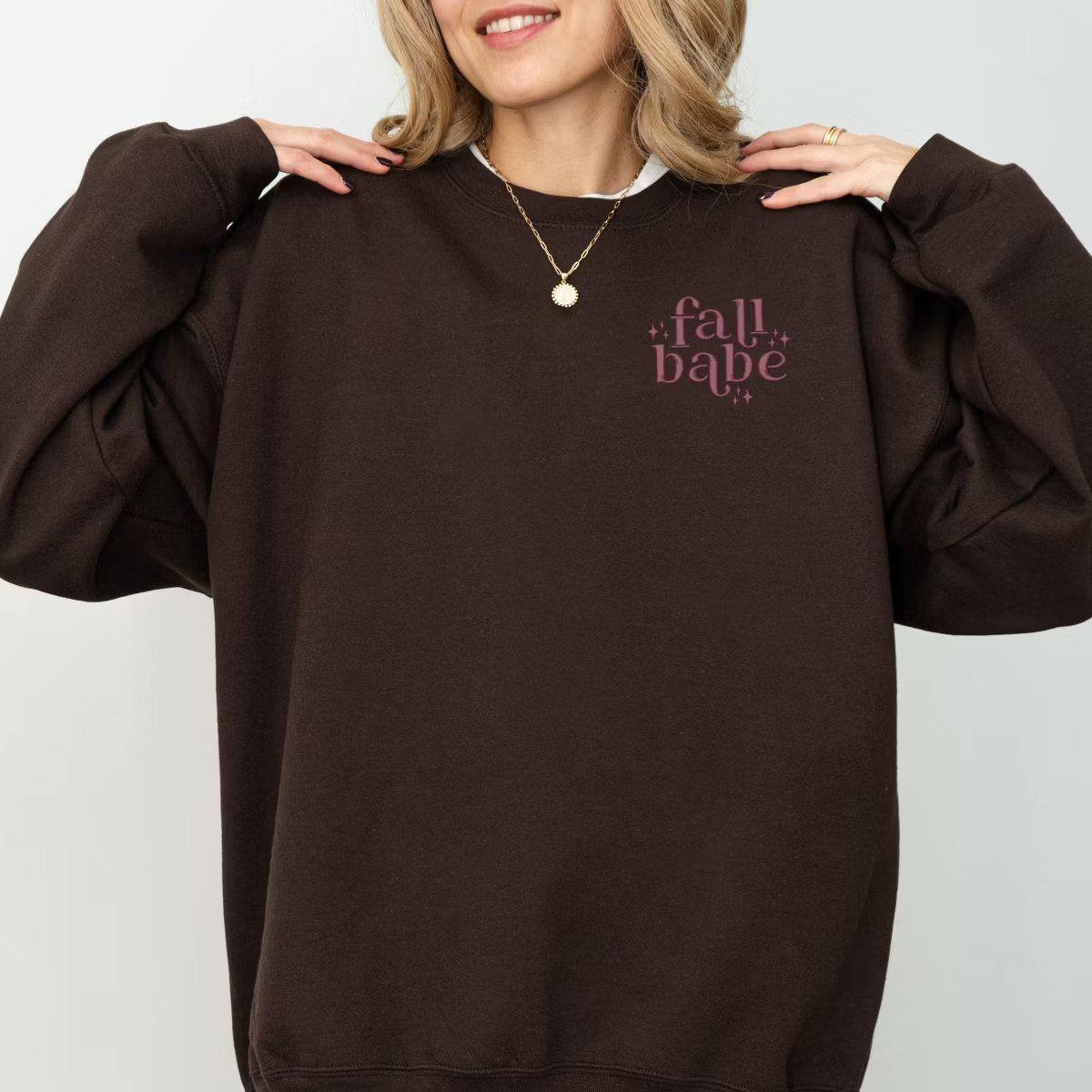 Simply Sage Market Embroidered Fall Babe Stars Sweatshirt | Target