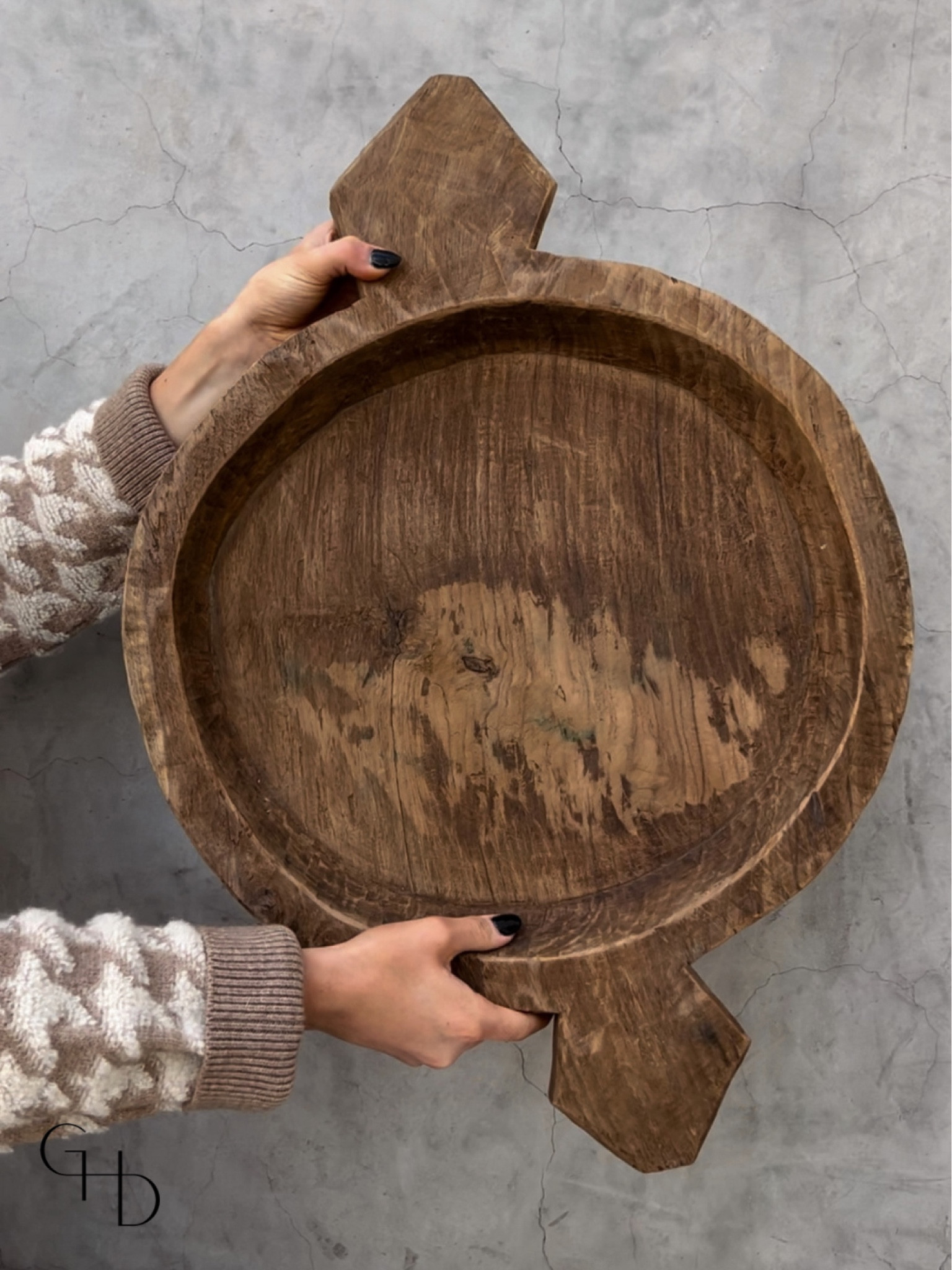 thanks, it’s vintage. 🤎 shop our full collection one- of - a kind vintage wood accents. 