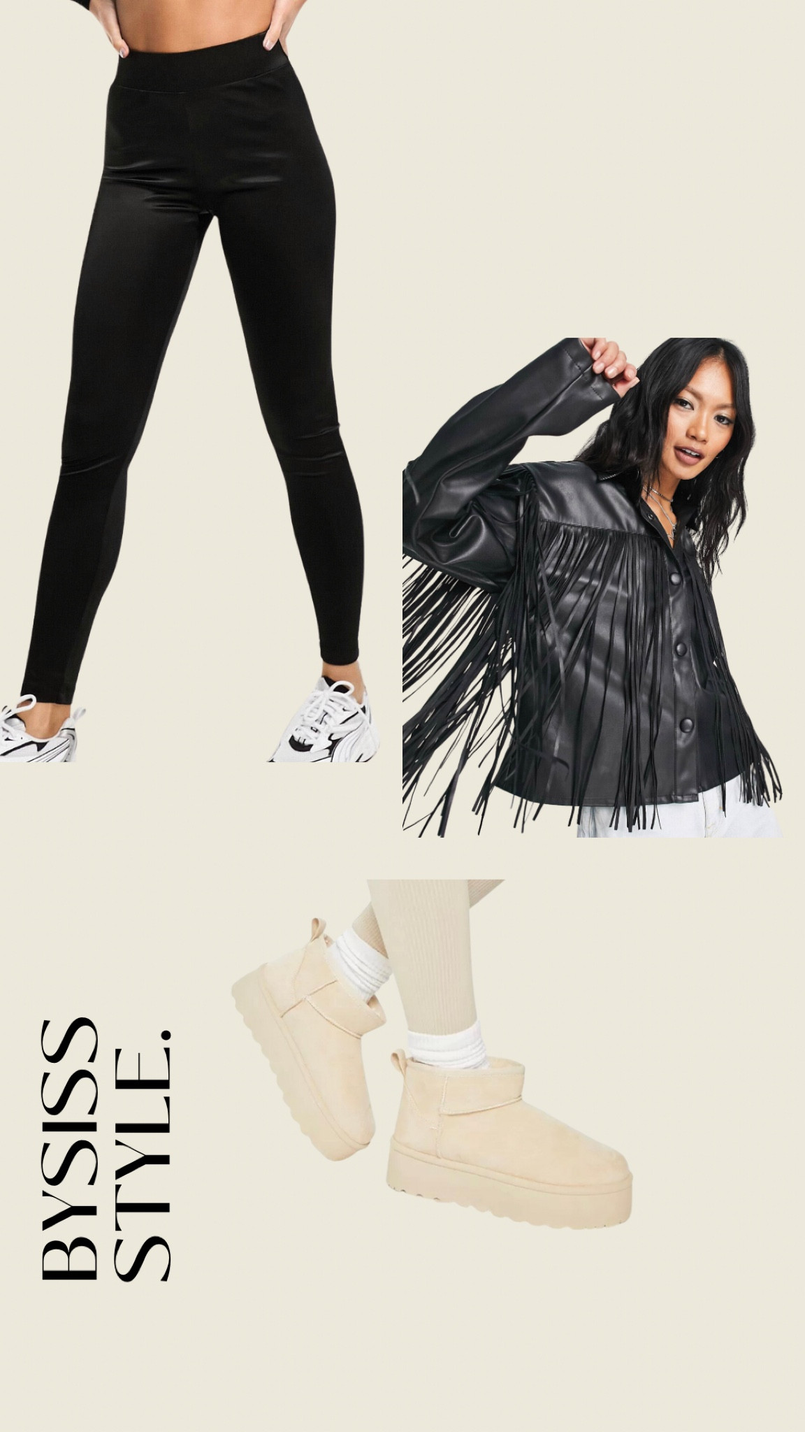 E her look of today.

Asos, leggings, UGG dupes, fringe jacket, vegan leather, leather jacket, Asos style 

#LTKfindsunder50 #LTKSeasonal #LTKstyletip