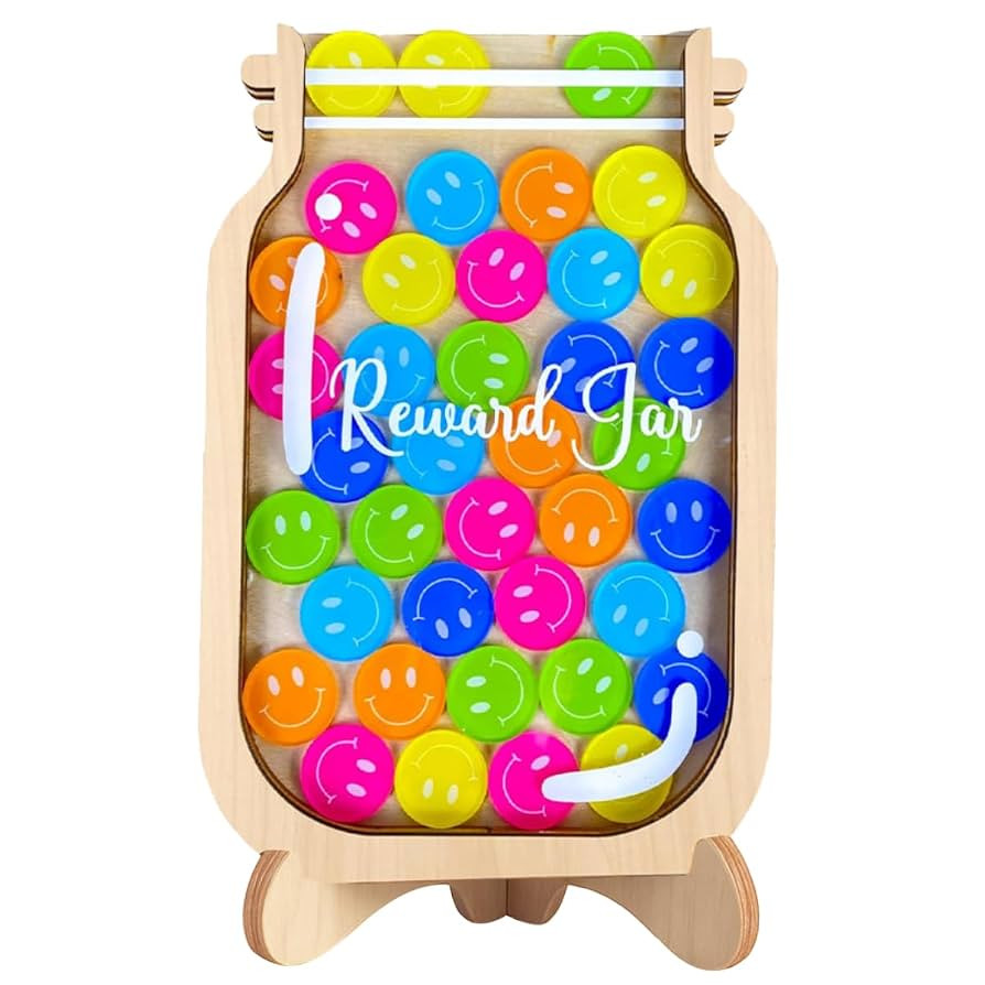 Magnetic Reward Jar, Personalized Smiley Tokens Reward Jar for Kids, DIY, Reward Jar, Classroom M... | Amazon (US)