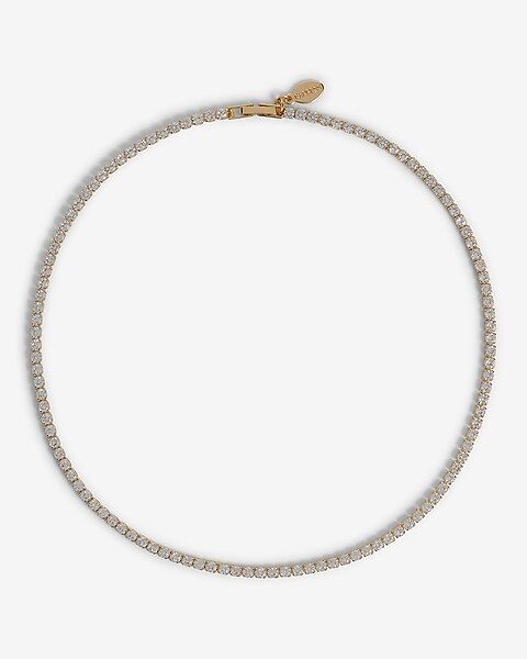 Rhinestone Embellished Tennis Necklace | Express