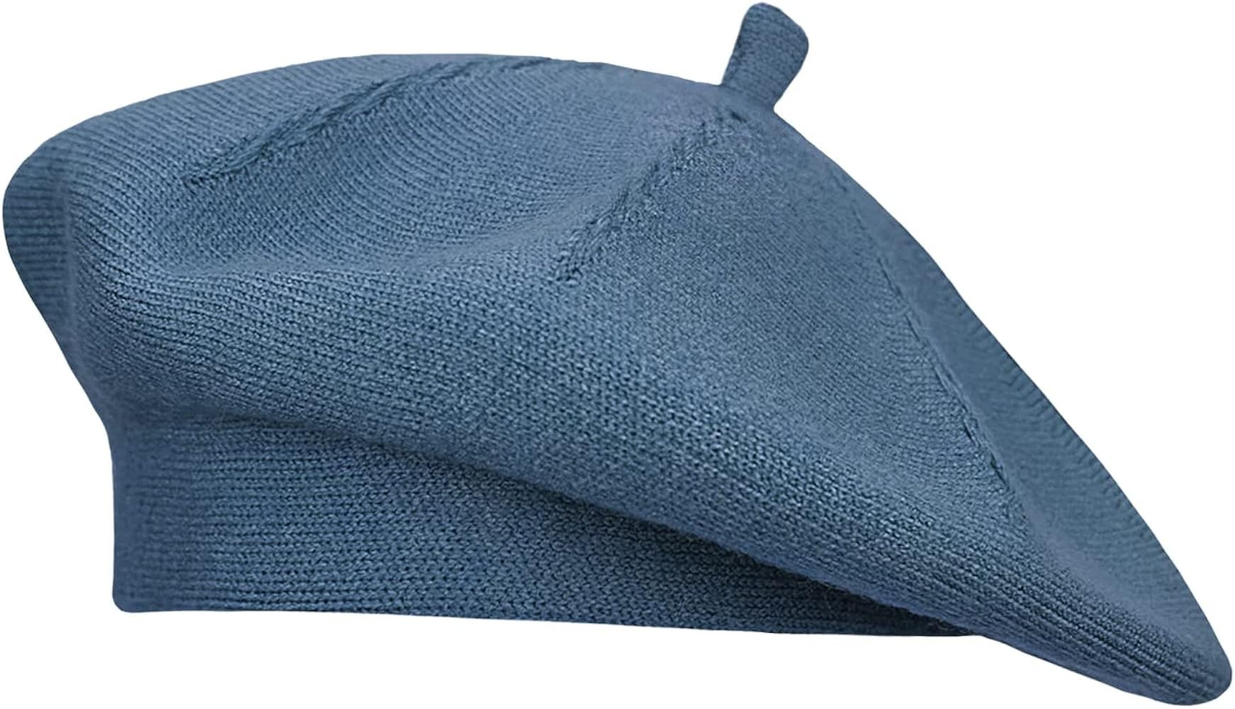 Gllutt Beret Hat French Style Stretchy Knitting Solid Color Both Side Usable | Amazon (US)