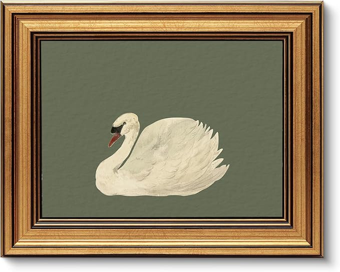 VIYYIEA Vintage Gold Framed Wall Art for Living Room, Swan Canvas Prints Home Decor, Oil Painting... | Amazon (US)