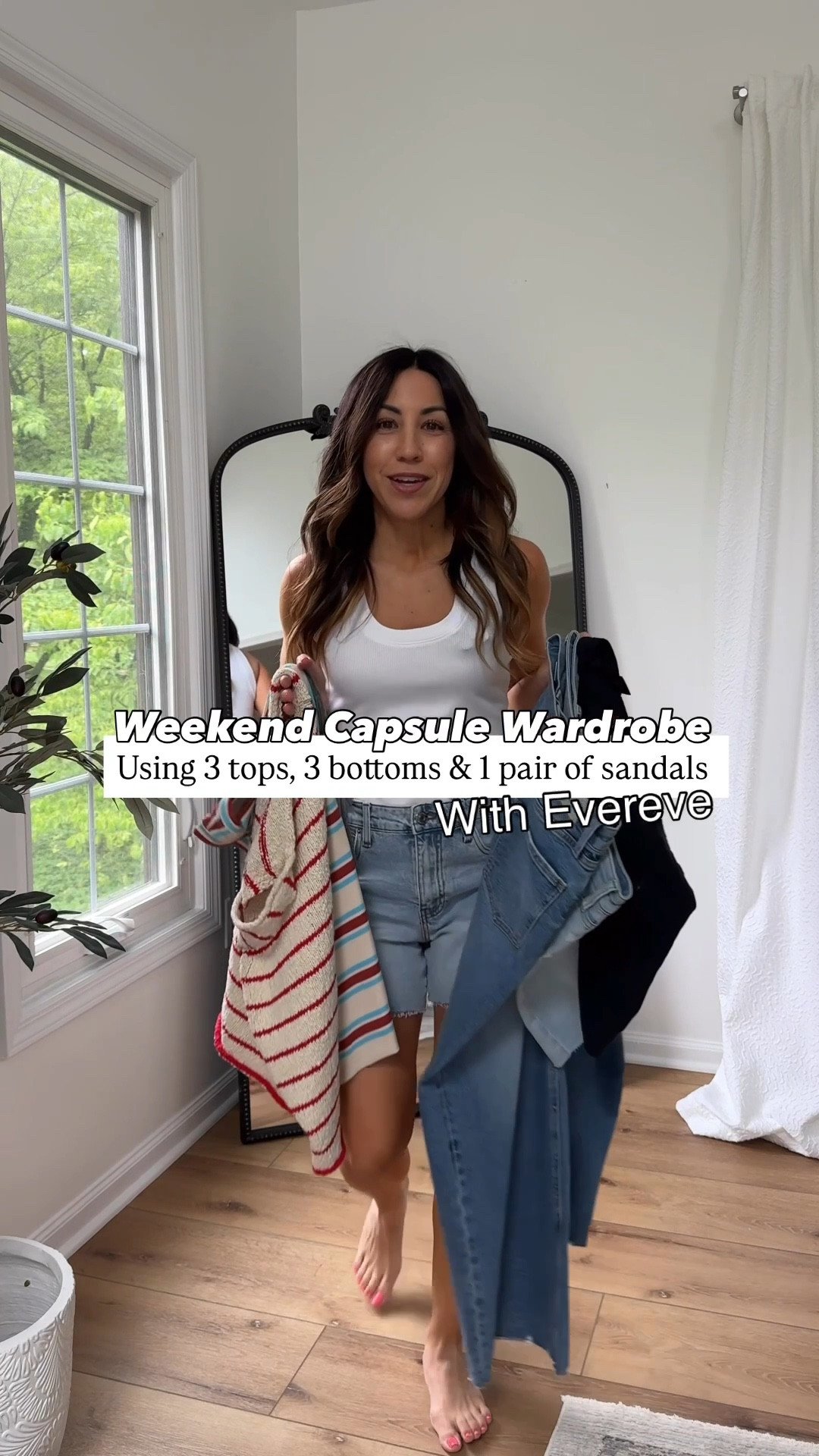 Easy summer styling with this weekend wardrobe capsule from @evereveofficial. When you really break it down you don't need a ton of items each season. Just think of key pieces that you can mix and match to create a ton of casual summer outfits. That's what I always love about @evereveofficial. They have the best jeans, tops and shoes that always become my most worn pieces in my closet for years and years. #EverevePartner #EvereveStyle

Denim shorts 0. Drawstring shorts Xs. Jeans 26 (sized up). Tanks xs. Sandals TTS. Evereve. Summer outfits. Denim shorts

#LTKFindsUnder50 #LTKFindsUnder100 #LTKOver40