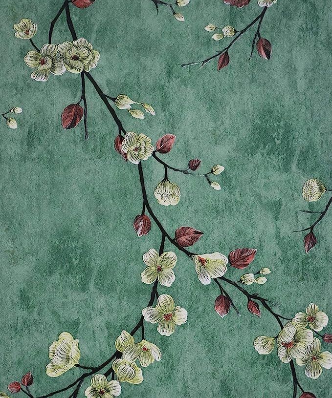 17.7" x 197" Flower Tree Wallpaper Peel and Stick Wallpaper Removable Self Adhesive Wall Covering... | Amazon (US)