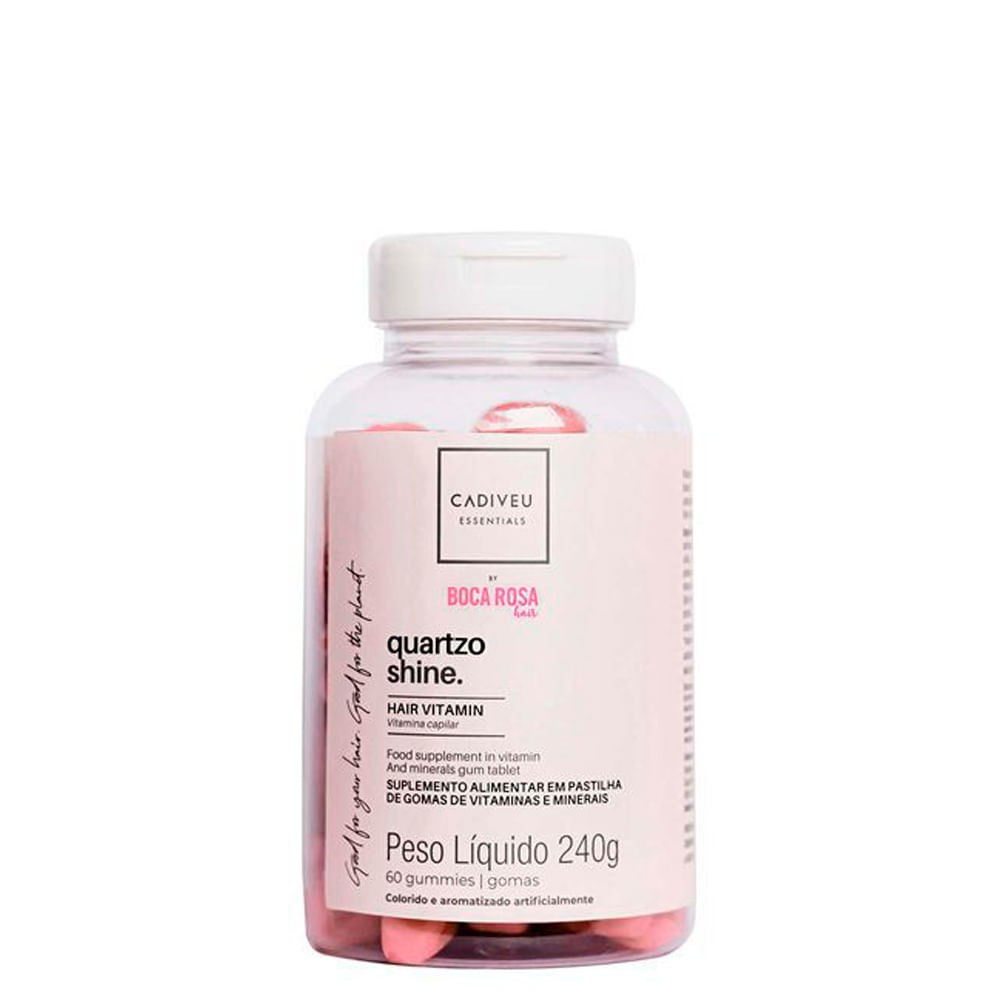Vitamina Capilar em Goma Cadiveu Essentials Quartzo Shine By Boca Rosa - 60 Gomas - Amobeleza | Amobeleza (BR)