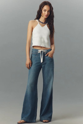 Pilcro High-Rise Pull-On Flare Jeans | Anthropologie (US)