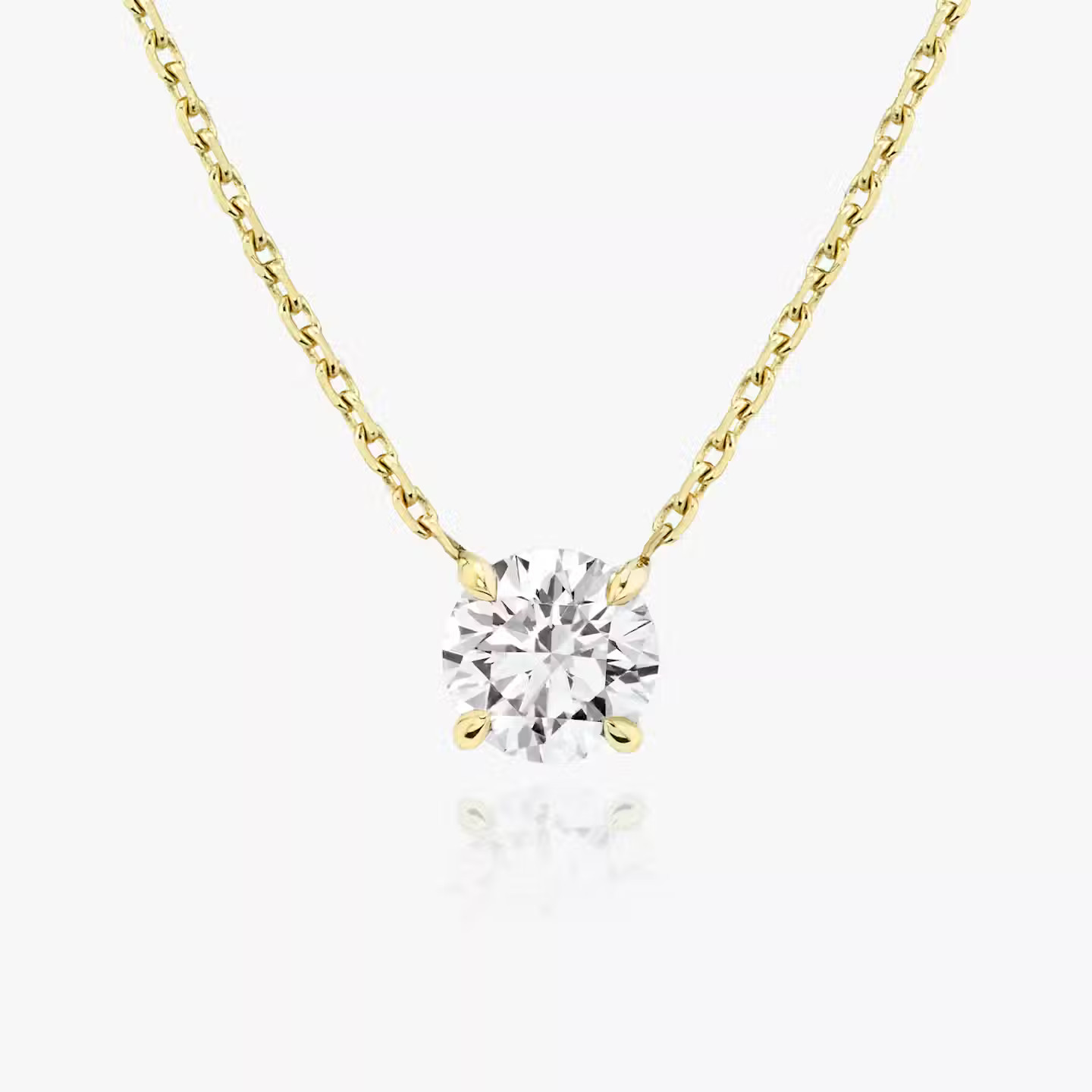 Solitaire Diamond Necklace | 14k Gold | VRAI Created Diamonds | Vrai and Oro