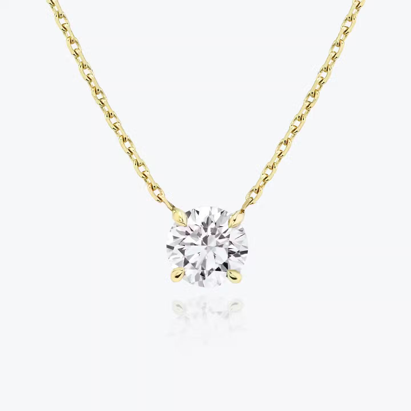 Solitaire Diamond Necklace | 14k Gold | VRAI Created Diamonds | Vrai and Oro