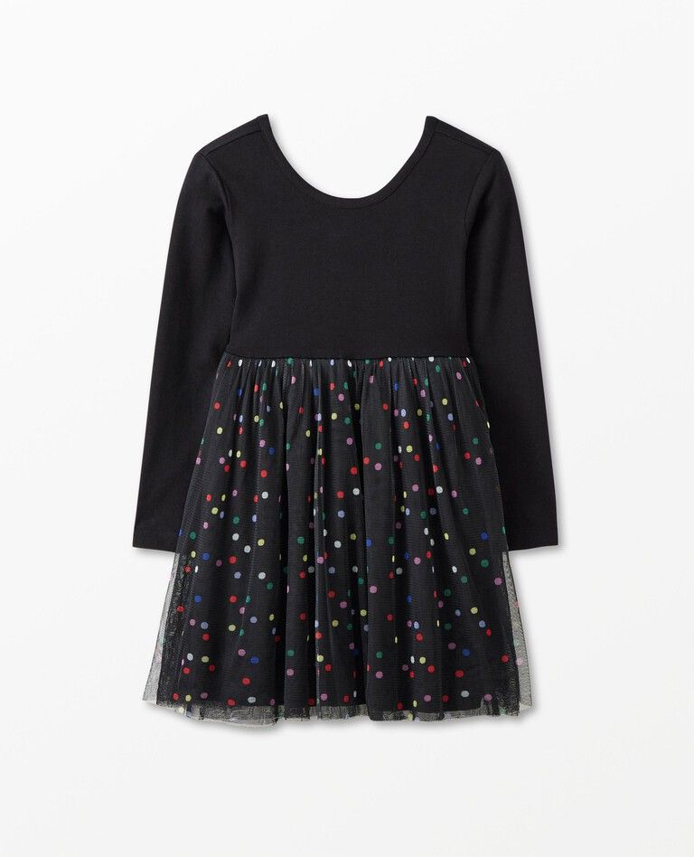 Long Sleeve Print Tulle Dress | Hanna Andersson