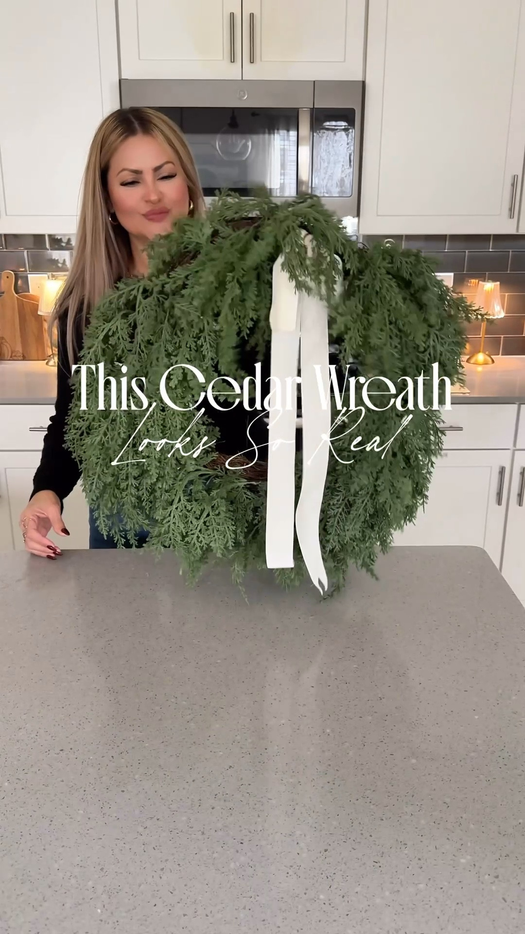 ✨The most realistic Cedar Wreath I’ve ever seen — soft, full, and totally high-end vibes! 🎄
It instantly made my kitchen feel cozy and festive 🤍

#LTKU #LTKSeasonal #LTKHome