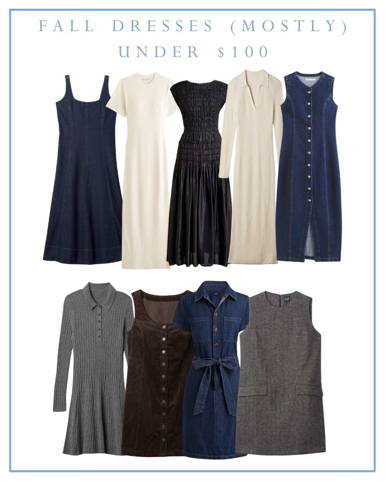 Sweater dresses, dresses under $100, smocked dresses, button dresses, polo dresses, shift dresses, knit dresses, herringbone dresses, utility dresses, mini dresses, midi dresses, maxi dresses, slit dresses, fall dresses from Abercrombie, Gap, J.Crew, and J.Crew Factory

#LTKSaleAlert #LTKFallSale #LTKFindsUnder100