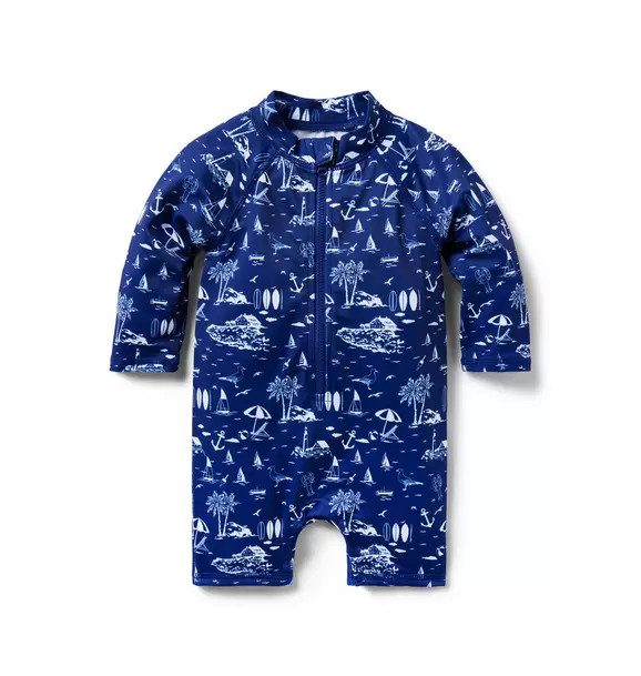 Baby Recycled Beach Toile Rash Guard Swimsuit | Janie and Jack
