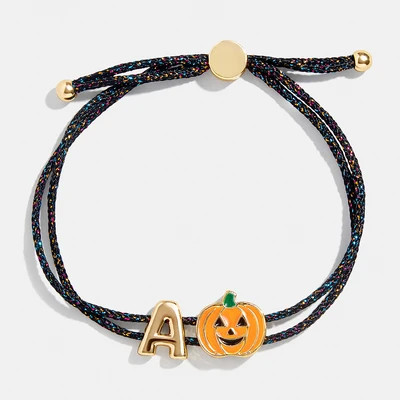 Kids' Halloween Initial Bracelet - Black/Orange - O