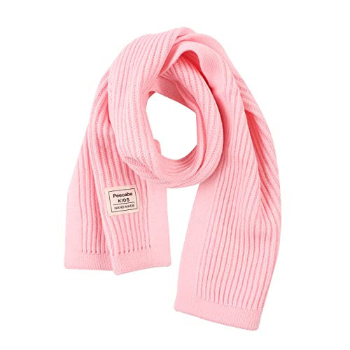 Peecabe Kids Scarf Soft Warm Knit Neck Warmer Winter Classic Scarf for Boys Girls (Light Pink) | Amazon (US)