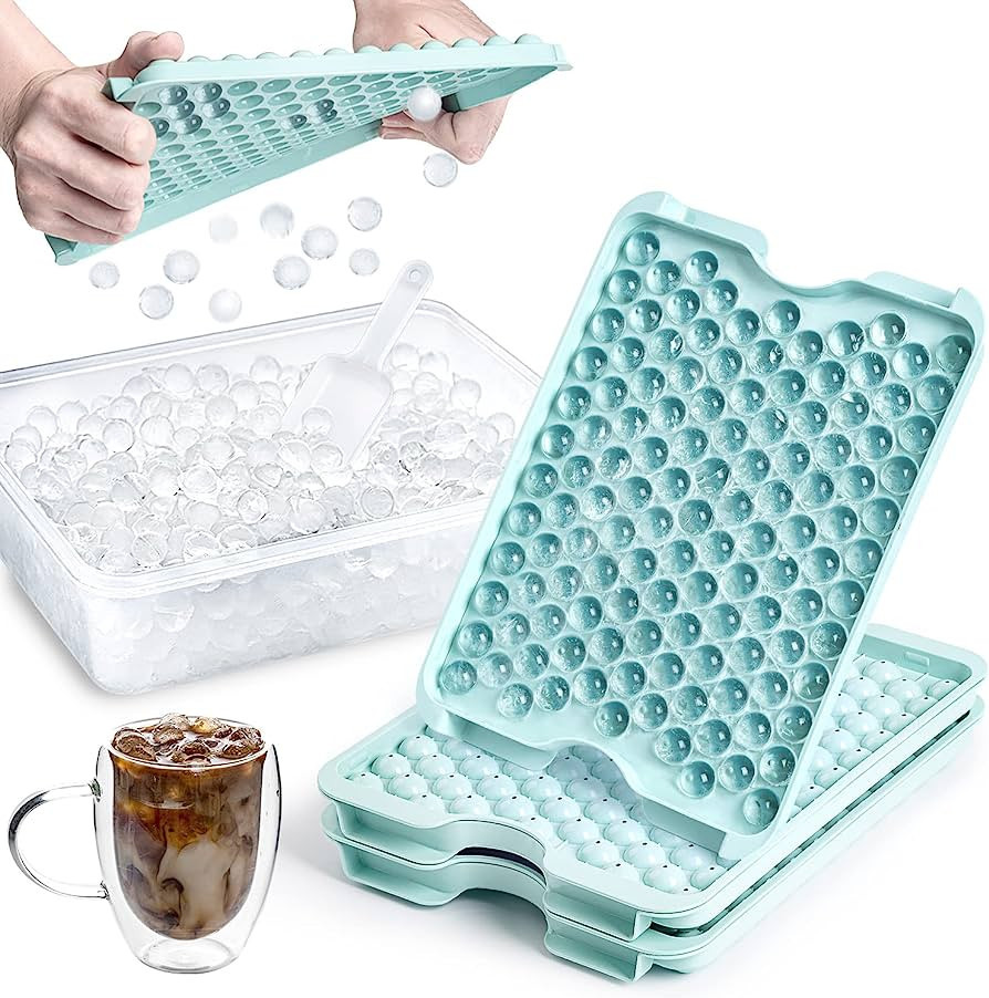 Combler Mini Ice Cube Tray with Lid and Bin, Ice Trays for Freezer 3 Pack, Upgraded 123X3 Pcs Sma... | Amazon (US)