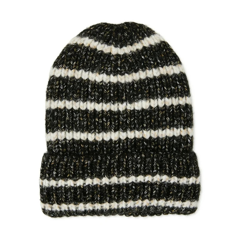 Time and Tru Women’s Stripe Knit Beanie Hat | Walmart (US)