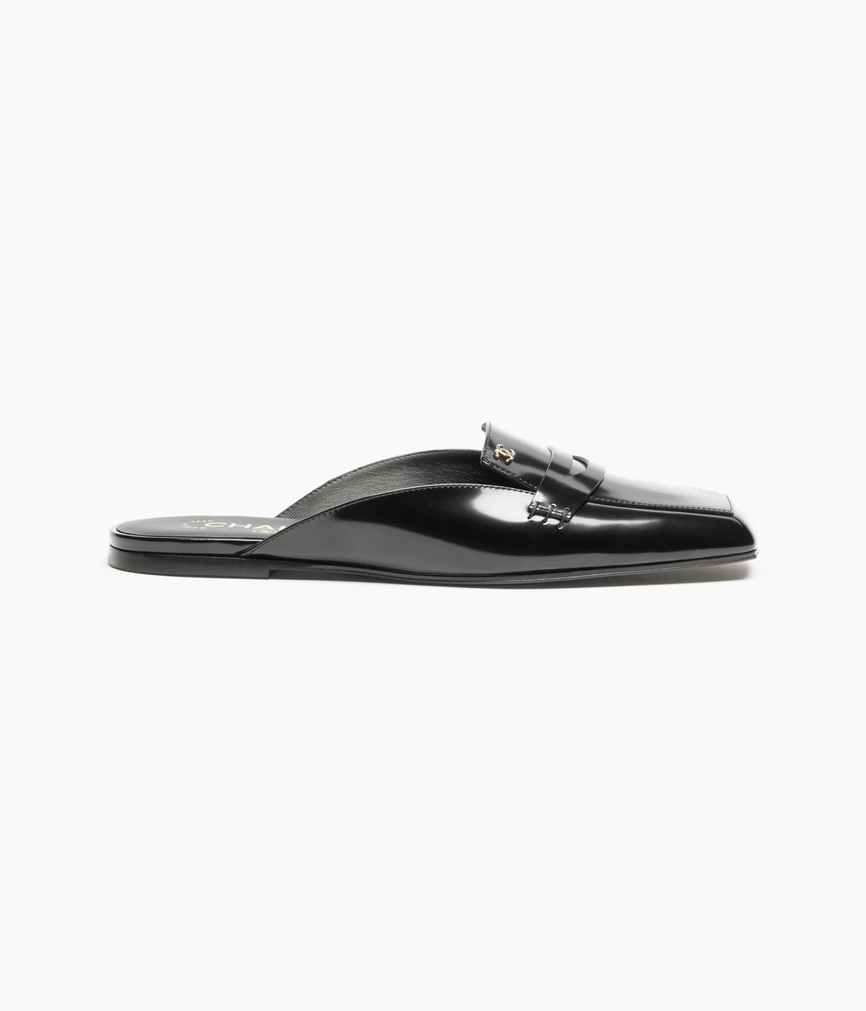 Mules - Shiny calfskin, black — Fashion | CHANEL | Chanel, Inc. (US)