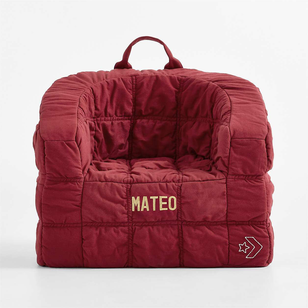 Converse Sneaker Stitch Vivid Red Kids Barrel Chair + Reviews | Crate & Kids | Crate & Barrel