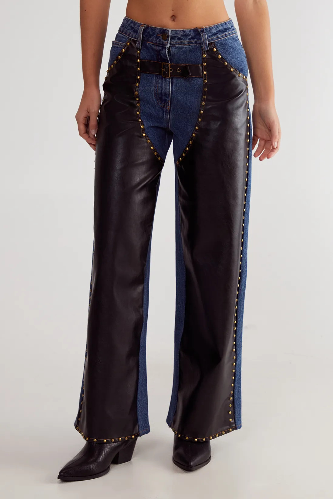 Jeans | Denim Pu Mix Chaps | NastyGal | Debenhams UK