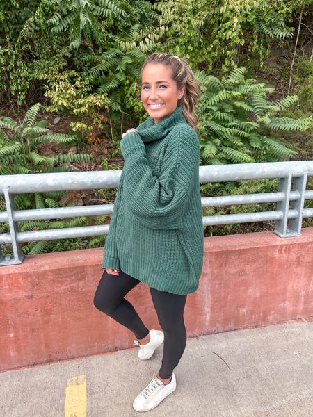 LOVE this sweater!! Comes in a few colors! Im wearing size XS 
Wearing size small in the leggings! 

#LTKunder50 #LTKunder100 #LTKsalealert