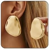 Big Gold Earrings Statement Chunky Earrings for Women Trendy Irregular Geometric Large Stud Earri... | Amazon (US)