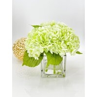 Real Touch Light Green Hydrangea Arrangement Faux Floral Centerpiece | Etsy (US)