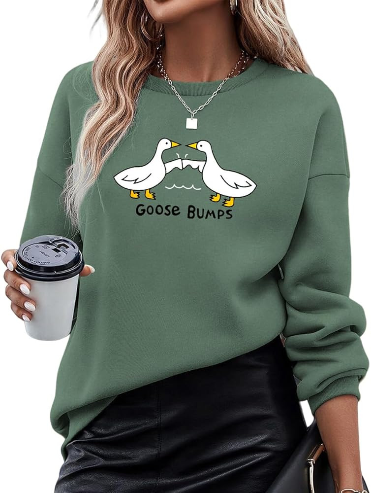 CM C&M WODRO Womens Funny Goose Bumps Sweatshirt Cute Duck Animal Pun Pullover Crewneck Fall Wint... | Amazon (US)